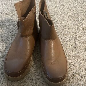 UGG Tan Leather Ankle Booties